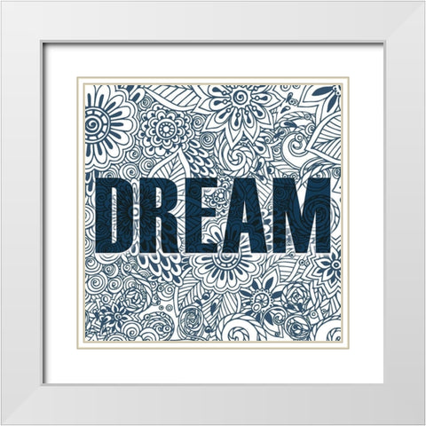 Dreaming 1 White Modern Wood Framed Art Print with Double Matting by Kimberly, Allen