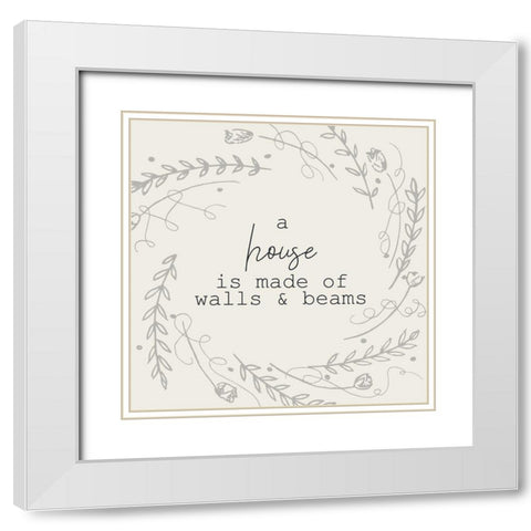 A Home 1 White Modern Wood Framed Art Print with Double Matting by Kimberly, Allen