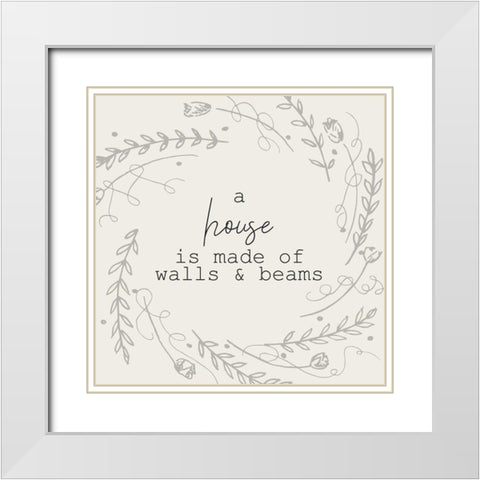 A Home 1 White Modern Wood Framed Art Print with Double Matting by Kimberly, Allen