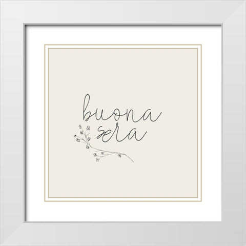 Buona Sera White Modern Wood Framed Art Print with Double Matting by Kimberly, Allen