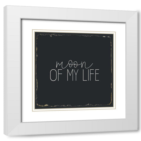Moon and Stars 1 White Modern Wood Framed Art Print with Double Matting by Kimberly, Allen