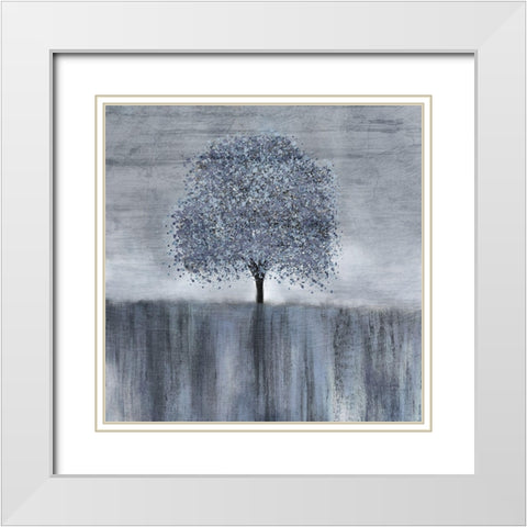 Spotted Tree White Modern Wood Framed Art Print with Double Matting by Kimberly, Allen