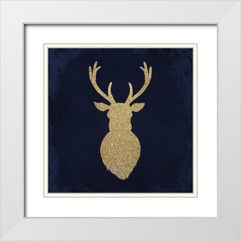 Oh Deer 1 White Modern Wood Framed Art Print with Double Matting by Kimberly, Allen