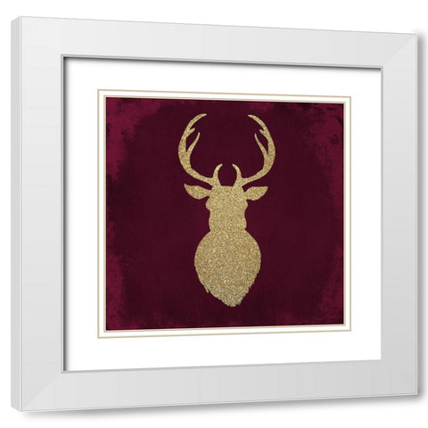 Oh Deer 2 White Modern Wood Framed Art Print with Double Matting by Kimberly, Allen