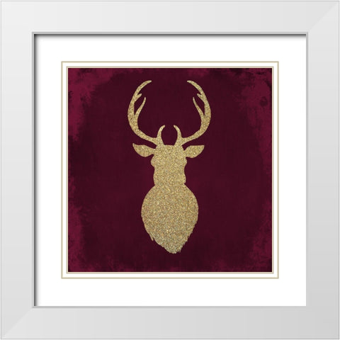 Oh Deer 2 White Modern Wood Framed Art Print with Double Matting by Kimberly, Allen