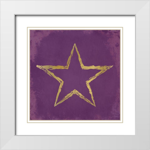 In the Stars 1 White Modern Wood Framed Art Print with Double Matting by Kimberly, Allen
