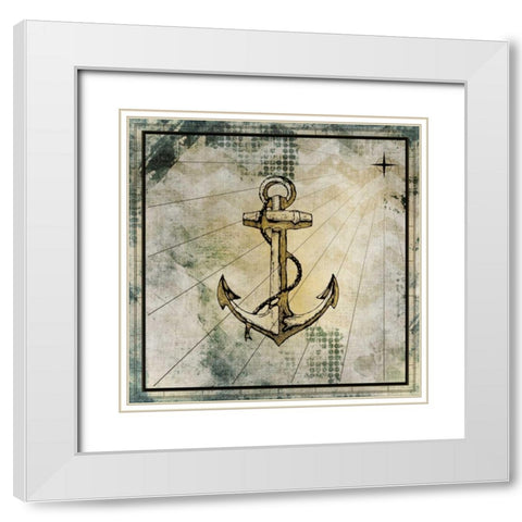 Nautical Gold 1 White Modern Wood Framed Art Print with Double Matting by Allen, Kimberly