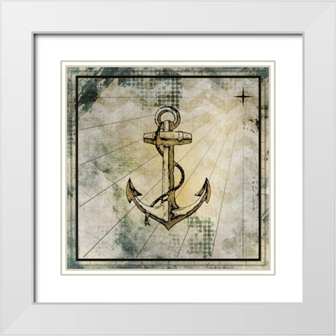 Nautical Gold 1 White Modern Wood Framed Art Print with Double Matting by Allen, Kimberly