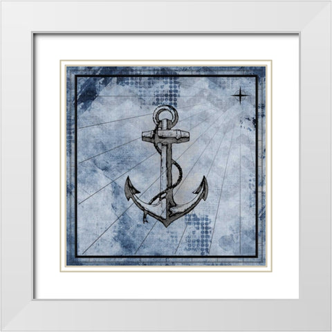 Nautical 1 White Modern Wood Framed Art Print with Double Matting by Allen, Kimberly