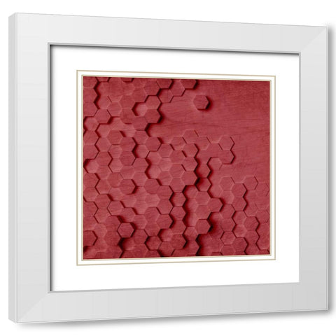 Geo Grid 1 White Modern Wood Framed Art Print with Double Matting by Kimberly, Allen