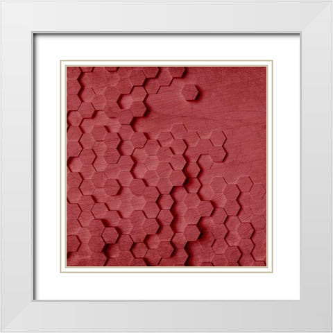 Geo Grid 1 White Modern Wood Framed Art Print with Double Matting by Kimberly, Allen