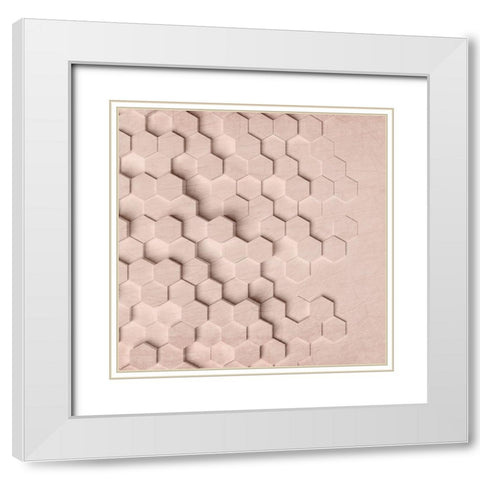 Geo Grid 3 White Modern Wood Framed Art Print with Double Matting by Kimberly, Allen