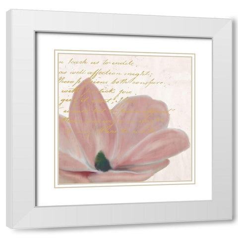 Magnolia 1 White Modern Wood Framed Art Print with Double Matting by Kimberly, Allen