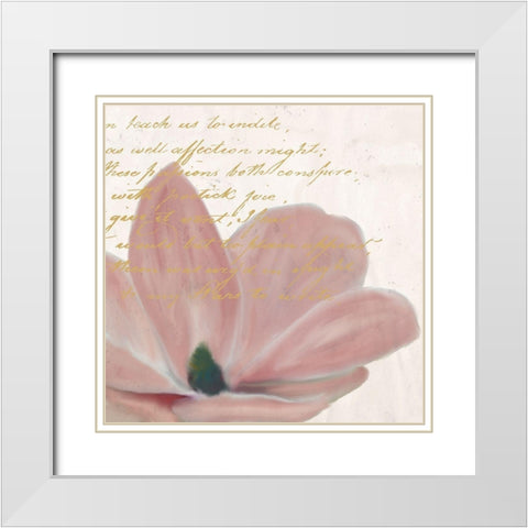 Magnolia 1 White Modern Wood Framed Art Print with Double Matting by Kimberly, Allen