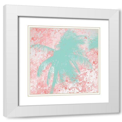 Palm Tree 1 White Modern Wood Framed Art Print with Double Matting by Kimberly, Allen