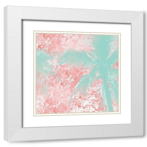 Palm Tree 2 White Modern Wood Framed Art Print with Double Matting by Kimberly, Allen