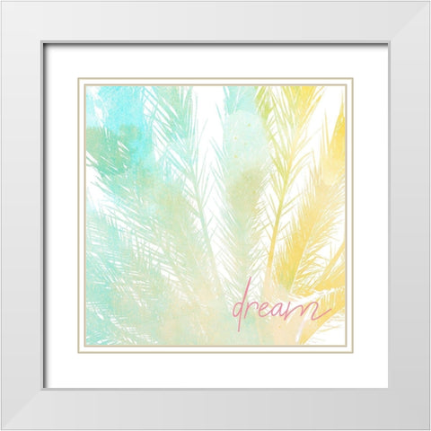 Palms 1 White Modern Wood Framed Art Print with Double Matting by Kimberly, Allen