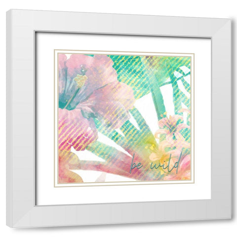 Be Happy 3 White Modern Wood Framed Art Print with Double Matting by Kimberly, Allen