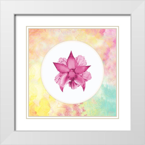 Tropic Floral 2 White Modern Wood Framed Art Print with Double Matting by Kimberly, Allen