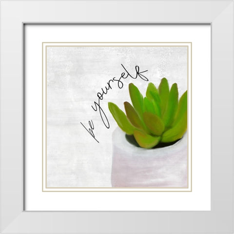 Be Brave 3 White Modern Wood Framed Art Print with Double Matting by Kimberly, Allen