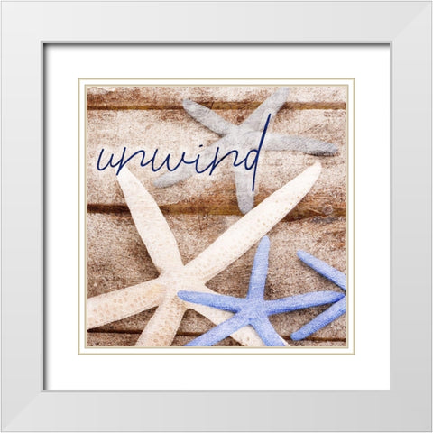 Starfish 1 White Modern Wood Framed Art Print with Double Matting by Kimberly, Allen