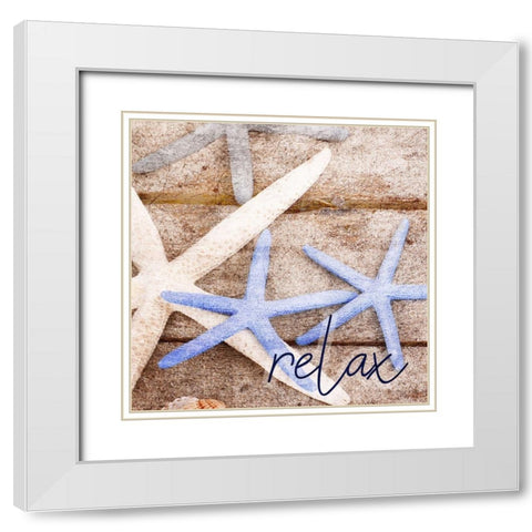 Starfish 2 White Modern Wood Framed Art Print with Double Matting by Kimberly, Allen