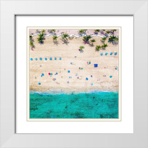 Ft Lauderdale Beach 2 White Modern Wood Framed Art Print with Double Matting by Kimberly, Allen