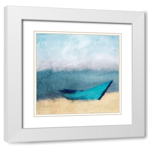 Teal Boating White Modern Wood Framed Art Print with Double Matting by Kimberly, Allen