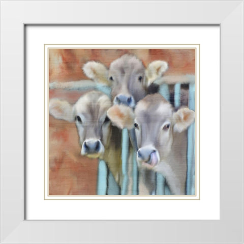 Three of a Kind White Modern Wood Framed Art Print with Double Matting by Kimberly, Allen