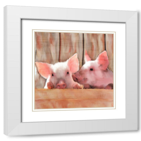 Best Friends White Modern Wood Framed Art Print with Double Matting by Kimberly, Allen