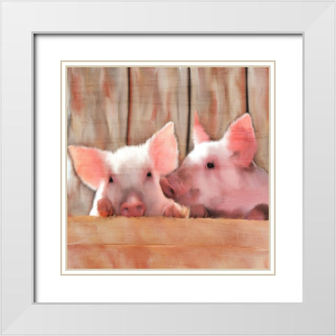 Best Friends White Modern Wood Framed Art Print with Double Matting by Kimberly, Allen