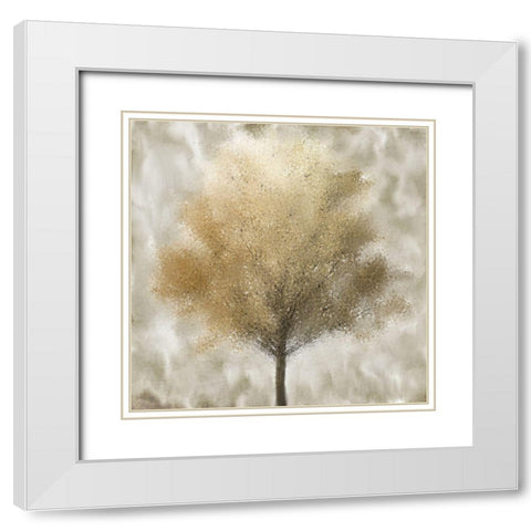 Gold Fall White Modern Wood Framed Art Print with Double Matting by Kimberly, Allen
