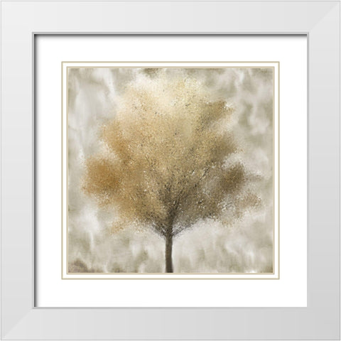 Gold Fall White Modern Wood Framed Art Print with Double Matting by Kimberly, Allen