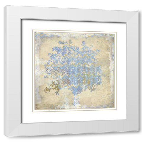 Chevron Tree 2 White Modern Wood Framed Art Print with Double Matting by Allen, Kimberly