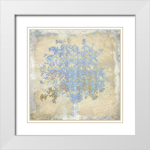 Chevron Tree 2 White Modern Wood Framed Art Print with Double Matting by Allen, Kimberly