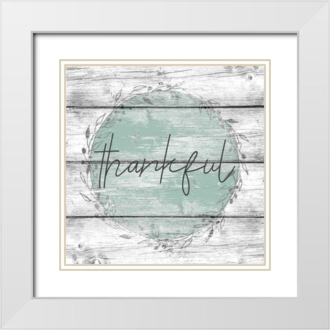 Thankful White Modern Wood Framed Art Print with Double Matting by Kimberly, Allen