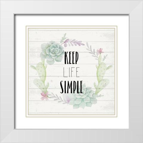 Simple Life A White Modern Wood Framed Art Print with Double Matting by Kimberly, Allen