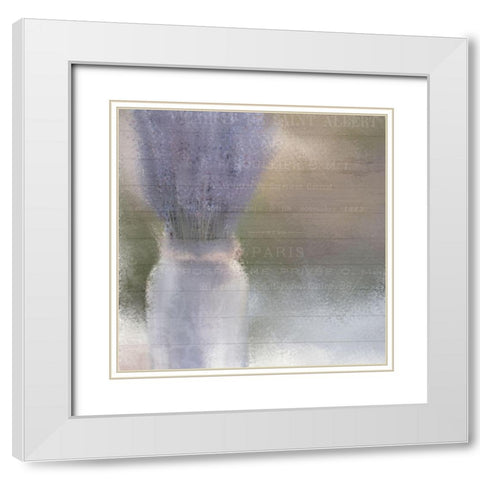 Country Lavender White Modern Wood Framed Art Print with Double Matting by Kimberly, Allen