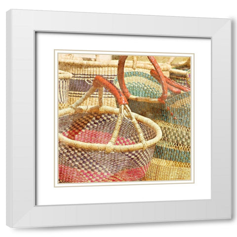 Basket Market 2 White Modern Wood Framed Art Print with Double Matting by Kimberly, Allen