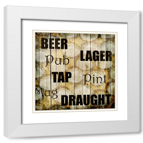 Man Cave 1 White Modern Wood Framed Art Print with Double Matting by Allen, Kimberly