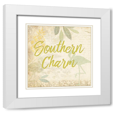 Southern Charm 4 White Modern Wood Framed Art Print with Double Matting by Allen, Kimberly