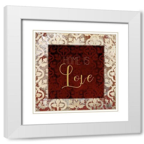 Love and Home 6 White Modern Wood Framed Art Print with Double Matting by Kimberly, Allen