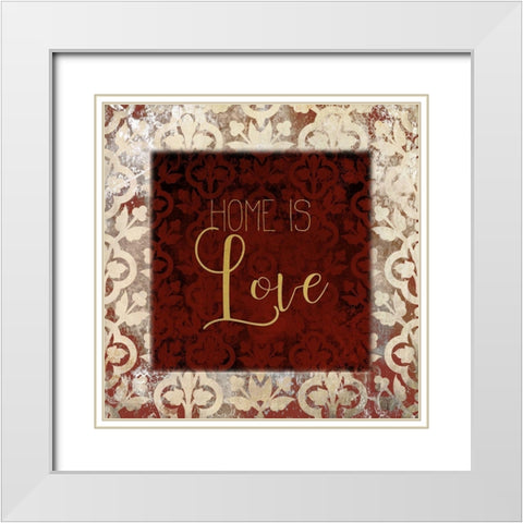 Love and Home 6 White Modern Wood Framed Art Print with Double Matting by Kimberly, Allen