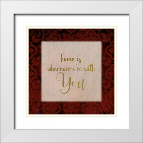 Love and Home 3 White Modern Wood Framed Art Print with Double Matting by Kimberly, Allen