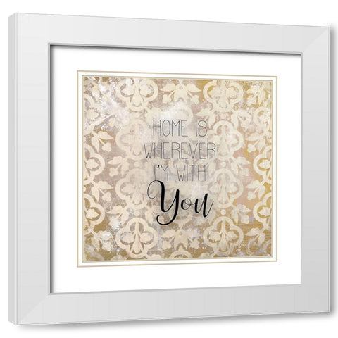 My Heart 5 White Modern Wood Framed Art Print with Double Matting by Kimberly, Allen
