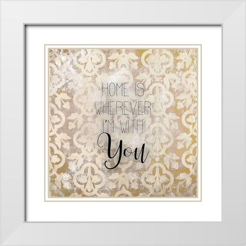 My Heart 5 White Modern Wood Framed Art Print with Double Matting by Kimberly, Allen