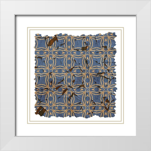 Tattered Global Pattern 2 White Modern Wood Framed Art Print with Double Matting by Kimberly, Allen