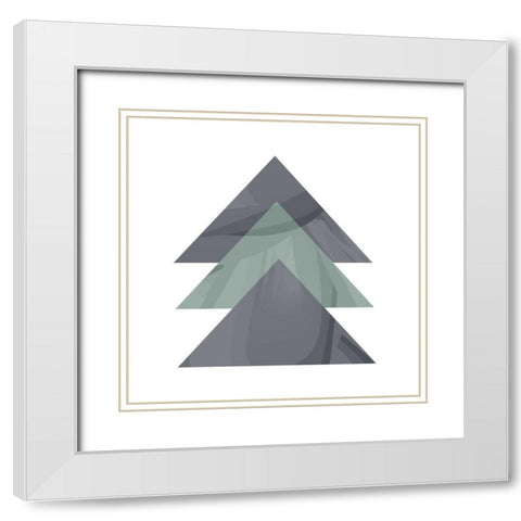 Mountains 2 White Modern Wood Framed Art Print with Double Matting by Kimberly, Allen