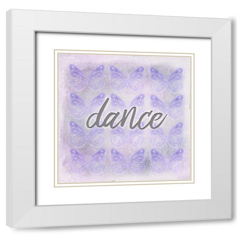 Dance Butterfly White Modern Wood Framed Art Print with Double Matting by Allen, Kimberly