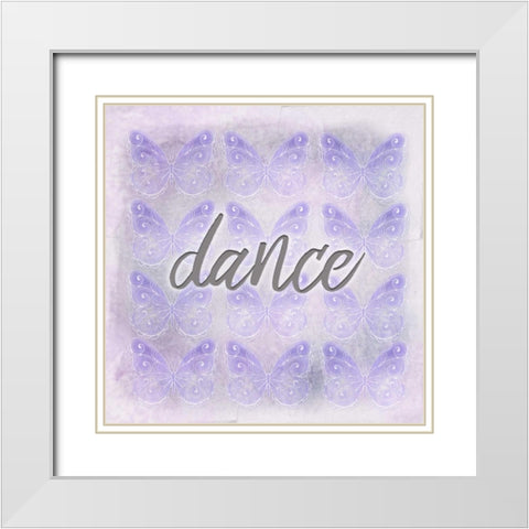 Dance Butterfly White Modern Wood Framed Art Print with Double Matting by Allen, Kimberly